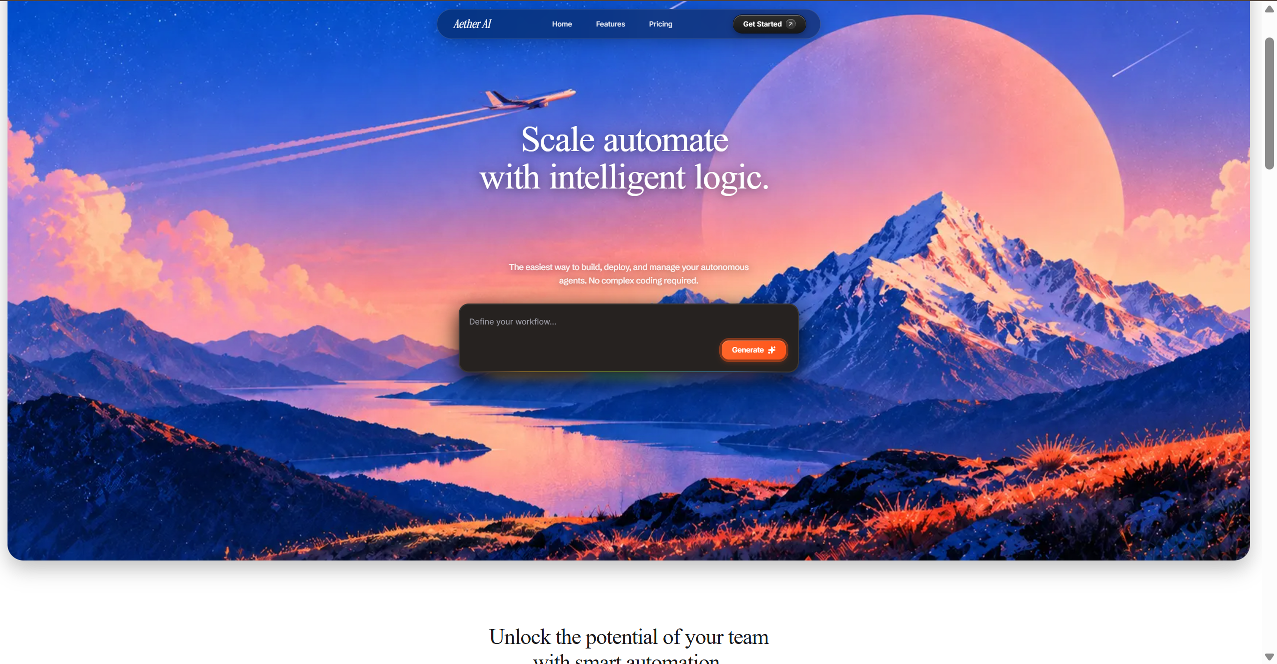 AI Landing Page Hero Preview